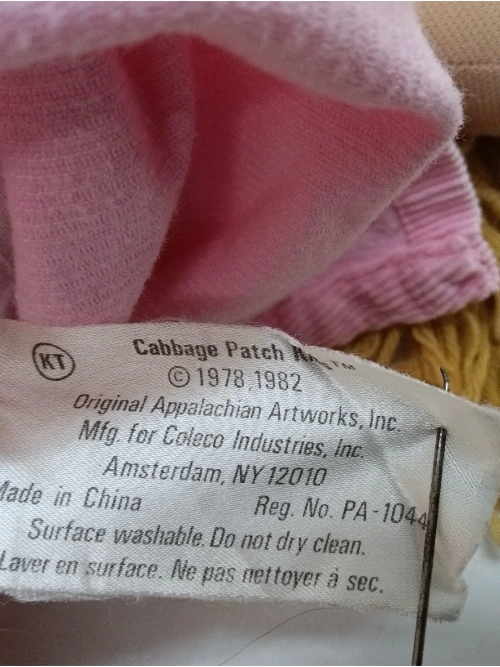 1980’s Cabbage Patch Blonde Yarn-Hair Doll in Pink Overalls